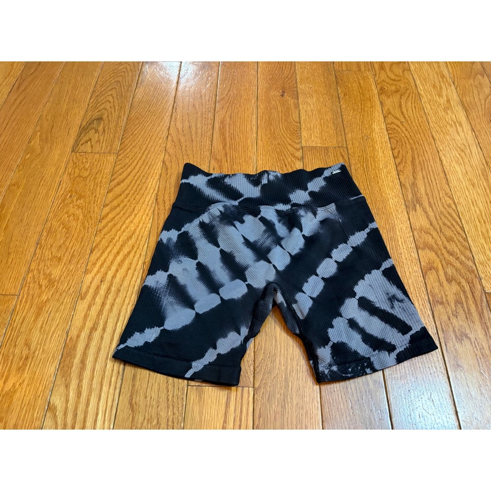 Pink Active Victoria's Secret Black Grey Tie Dye Ribbed Seamless Biker Shorts S